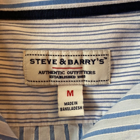 Steve & Barry's size Medium blue striped longlseeve button up shirt - Picture 2 of 6